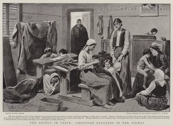 Der Aufstand auf Kreta, christliche Flüchtlinge in Piräus